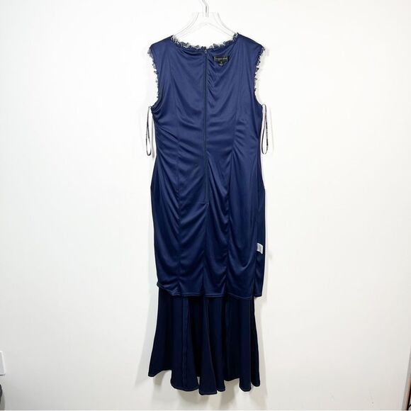 Tadashi Shoji Women’s Size 14 Blue Barbara Crepe Sleeveless Formal Gown Dress - Picture 9 of 16